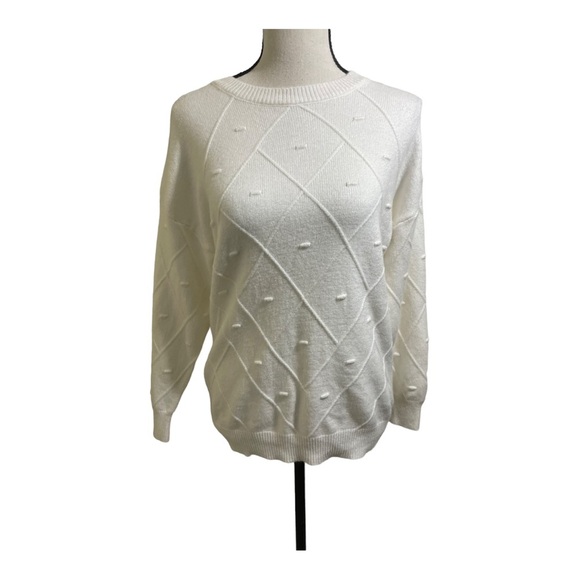 Sweater Viscose crewneck pom pom chevron pattern super soft. Fits medium… - Picture 7 of 10